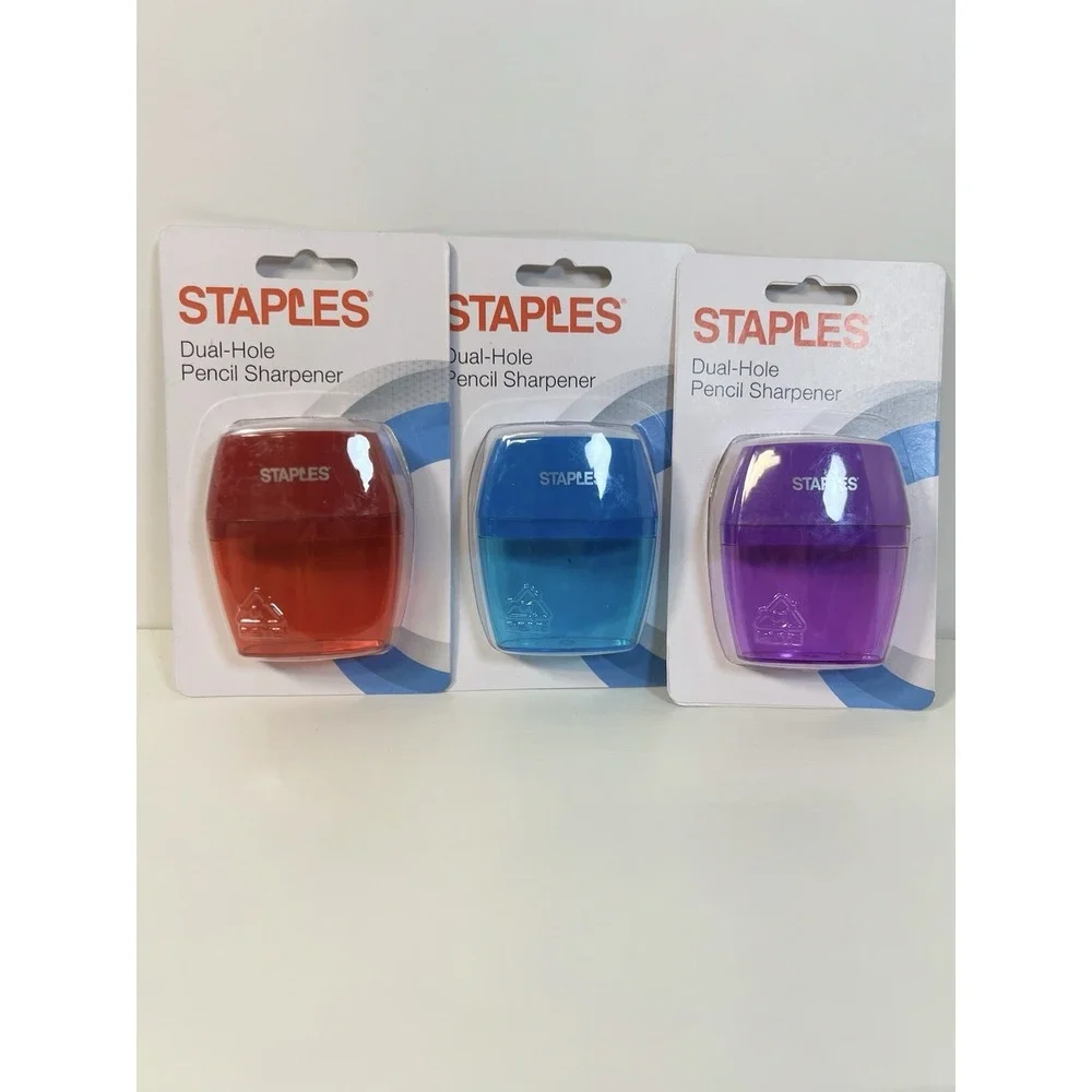 Staples‎ Manual Pencil Sharpener 2-Pack – Assorted Colors, Buyer Selectable
